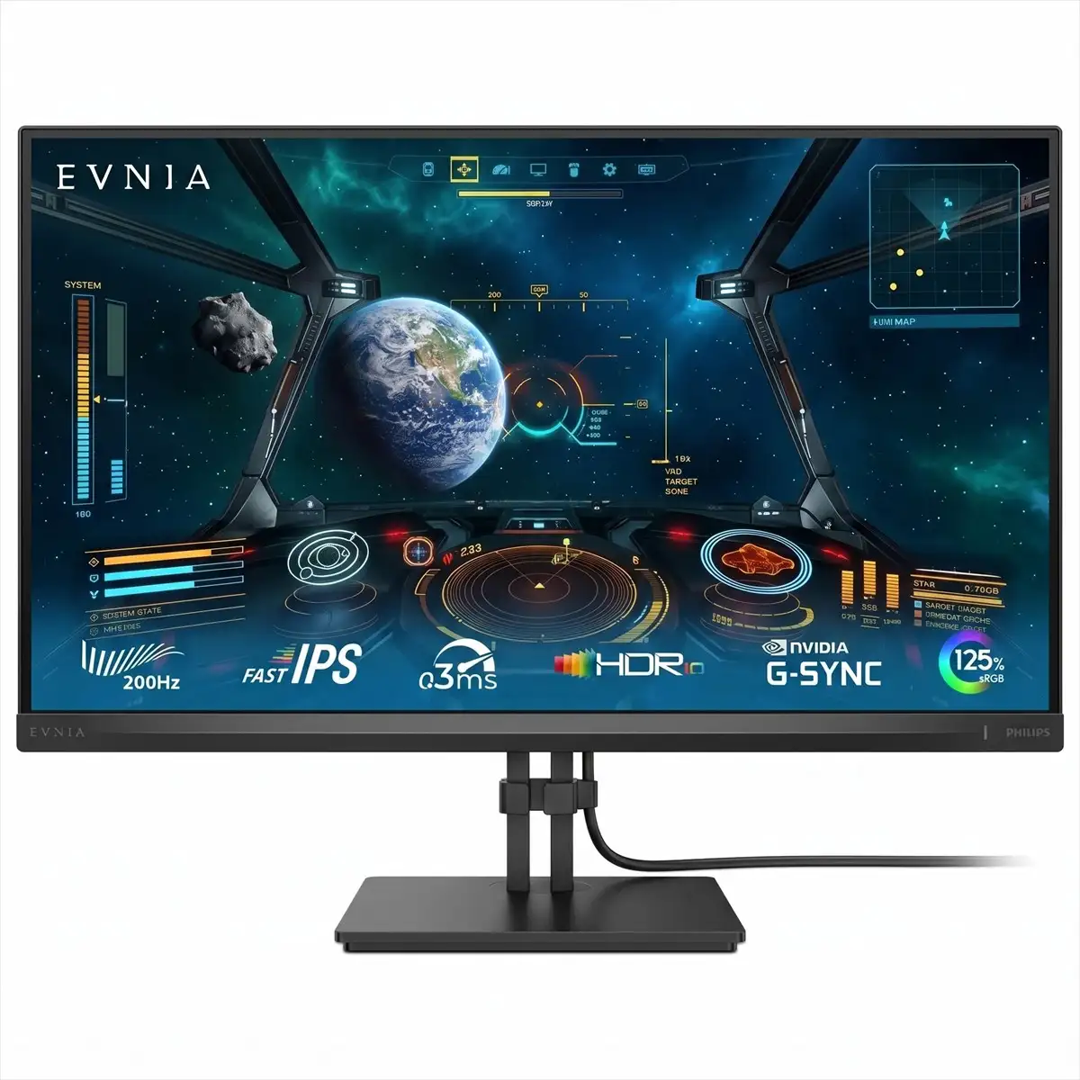Philips Evnia 24M2N3200 24" FHD Fast IPS 200Hz Gaming Monitor (23.8" / 60.5 cm, 3000 Series) –Open box Pre-Owned ( 2 years 6 months Warranty)